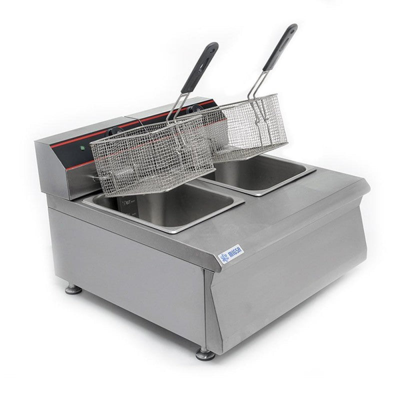 Freidora eléctrica de 2 tinas Marca Migsa Modelo BN600-E601 freeshipping - Innova FoodService
