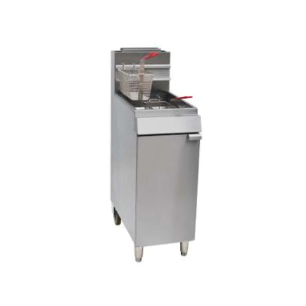 Freidora comercial a gas de 4 quemadores Migsa Modelo MGEF-4-MG