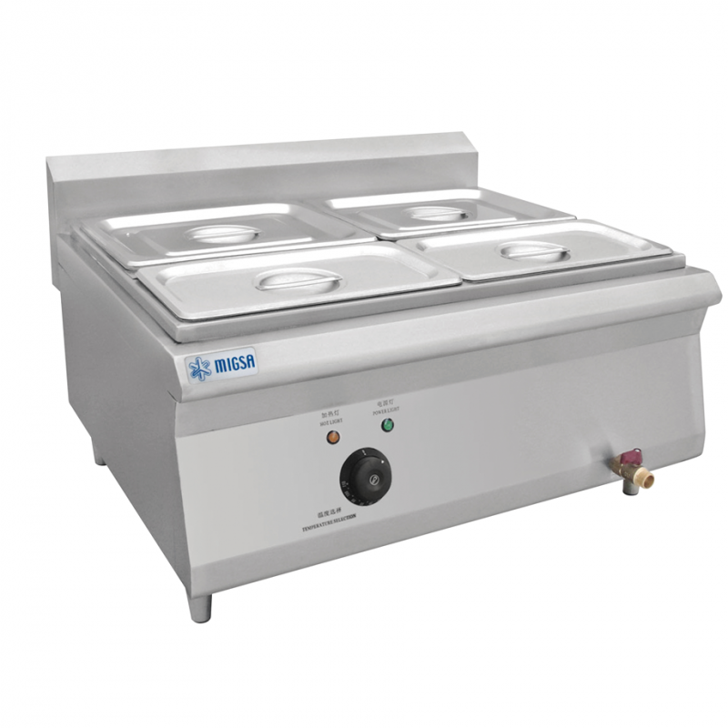 Baño maría de 4 divisiones con insertos y tapas Marca Migsa Modelo BN600-E607 freeshipping - Innova FoodService