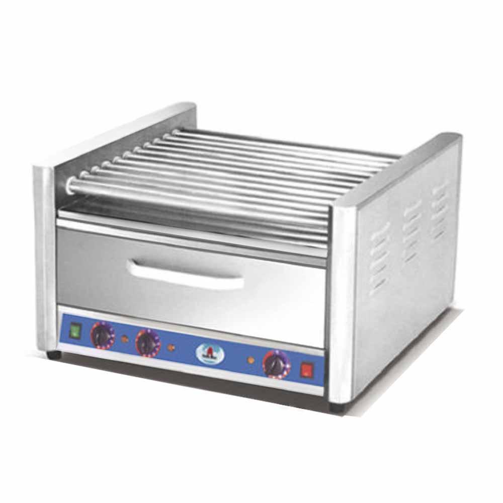 Asador de salchichas eléctrico de 9 tubos con cajón para pan Marca Migsa Modelo HHD-09A freeshipping - Innova FoodService